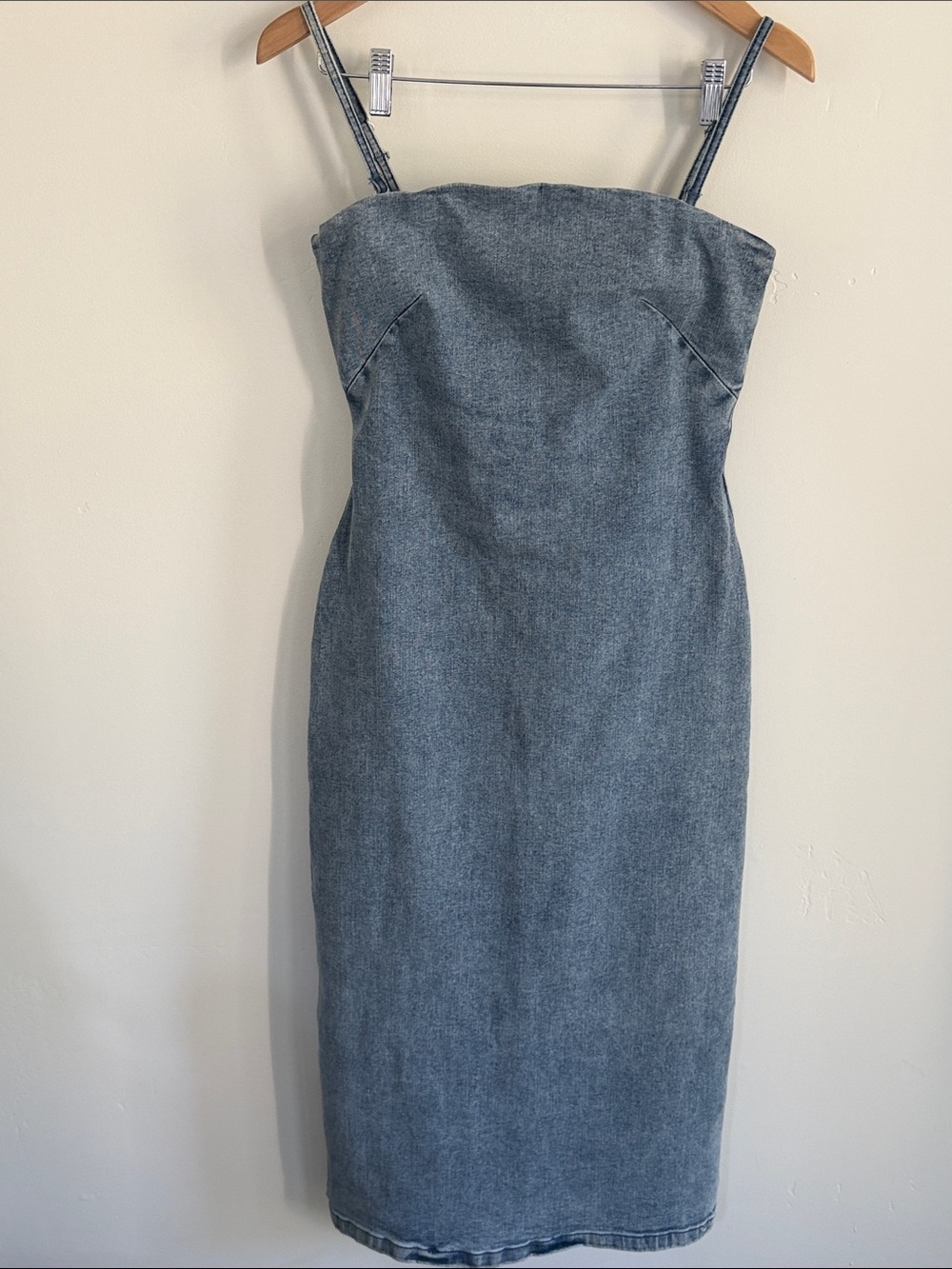 rag & bone Denim Strapless Midi Dress